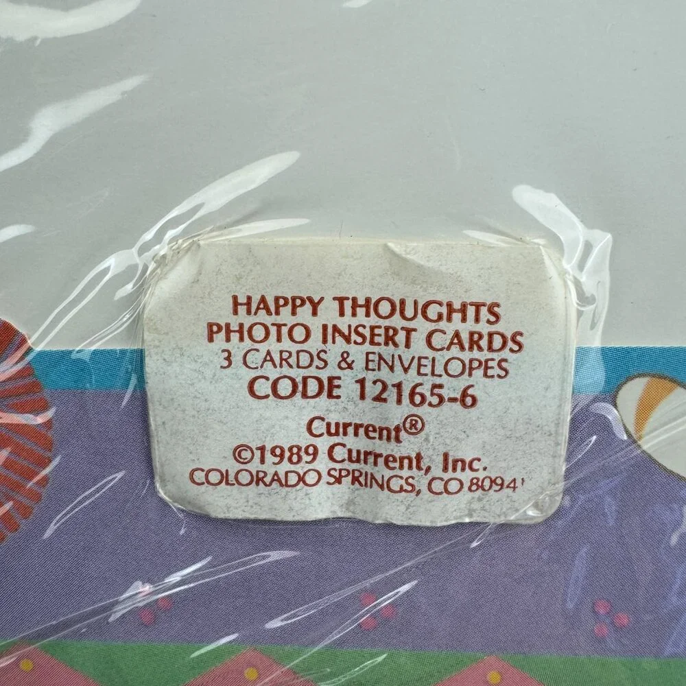 Vtg‎ 1989 Happy Thoughts Current Happy Thoughts Brand Photo Insert Cards Sealed